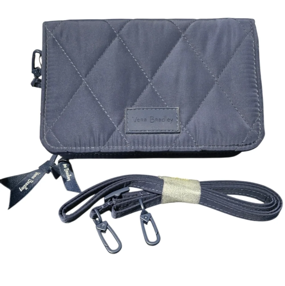 Vera Bradley Navy RFID Quilted Crossbody  Wristlet